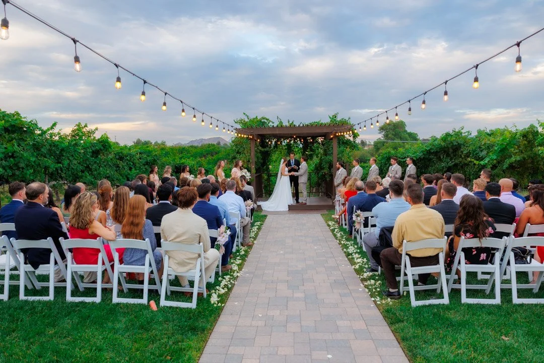 A wedding ceremony at Wilson Creek winery in Temecula, California