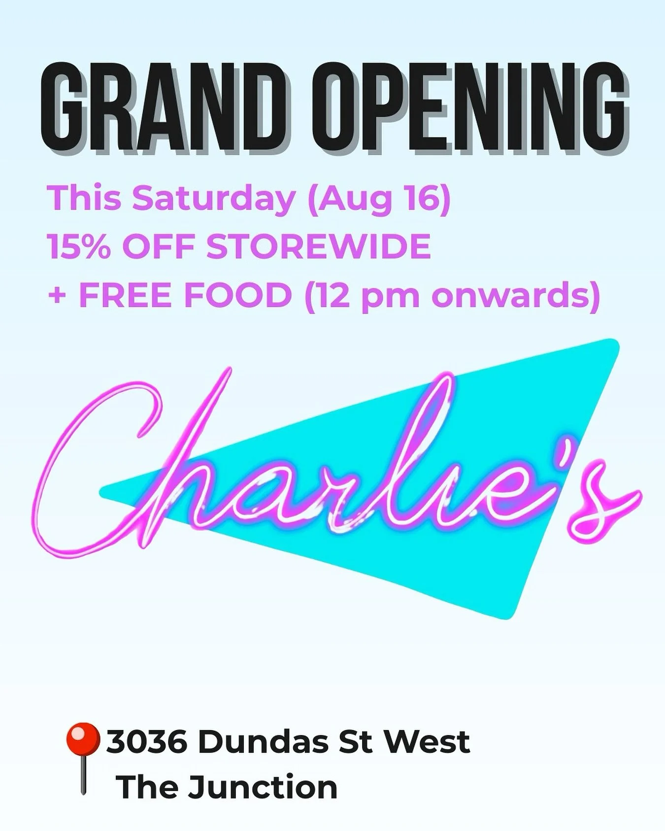Hey Junction 🎉 We&rsquo;re celebrating our grand opening this Saturday, and you&rsquo;re invited!

✨ 15% OFF storewide
🍕 Free food (12 pm onwards)

There&rsquo;s something here for everybody. Unbeatable prices. All made with love, right here in you