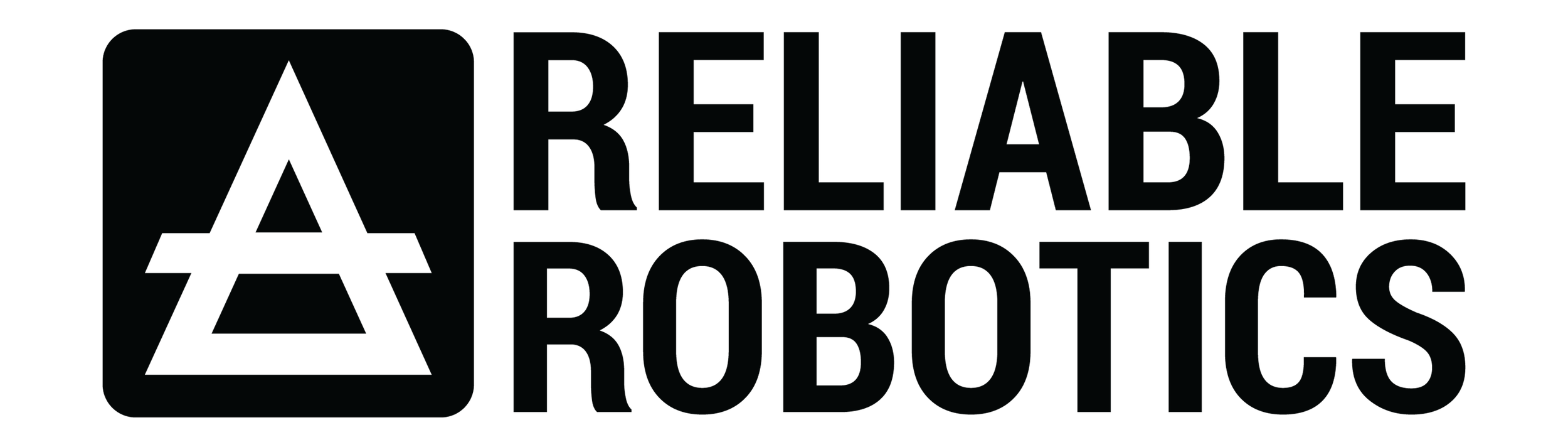 The logo for Reliable Robotics with a stylized drone icon and text.