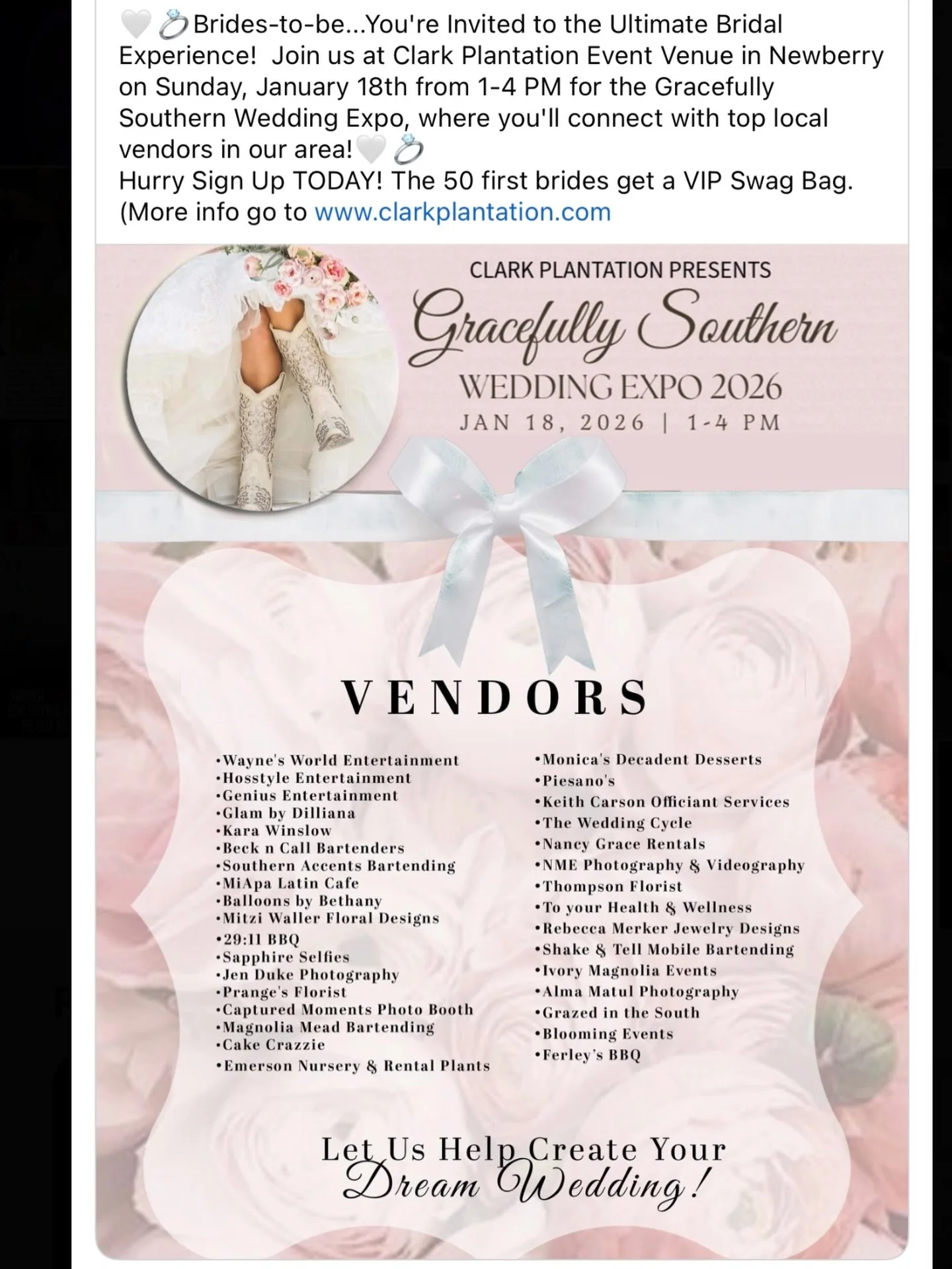 ✨ We&rsquo;re so excited to announce that we&rsquo;ll be part of an upcoming Bridal Expo in less than 2 weeks! ✨We can&rsquo;t wait to meet so many beautiful brides-to-be, connect with you, chat about your dream wedding, and share how we can help bri