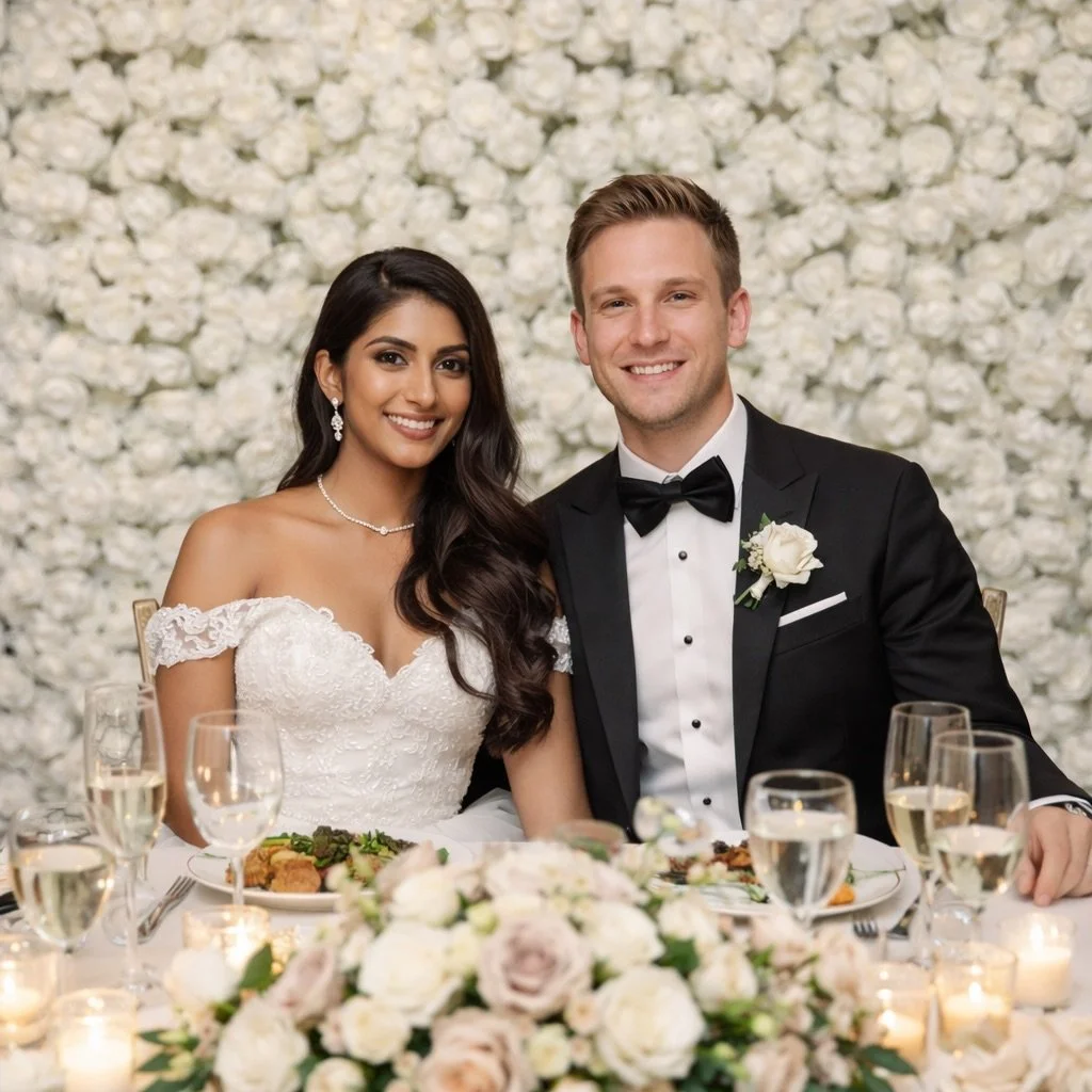 We were honored to contribute to this wedding by providing our white flower wall&mdash;GLORY, helping create a timeless setting for a truly unforgettable moment. There is nothing more rewarding than being part of a couple&rsquo;s most meaningful day.