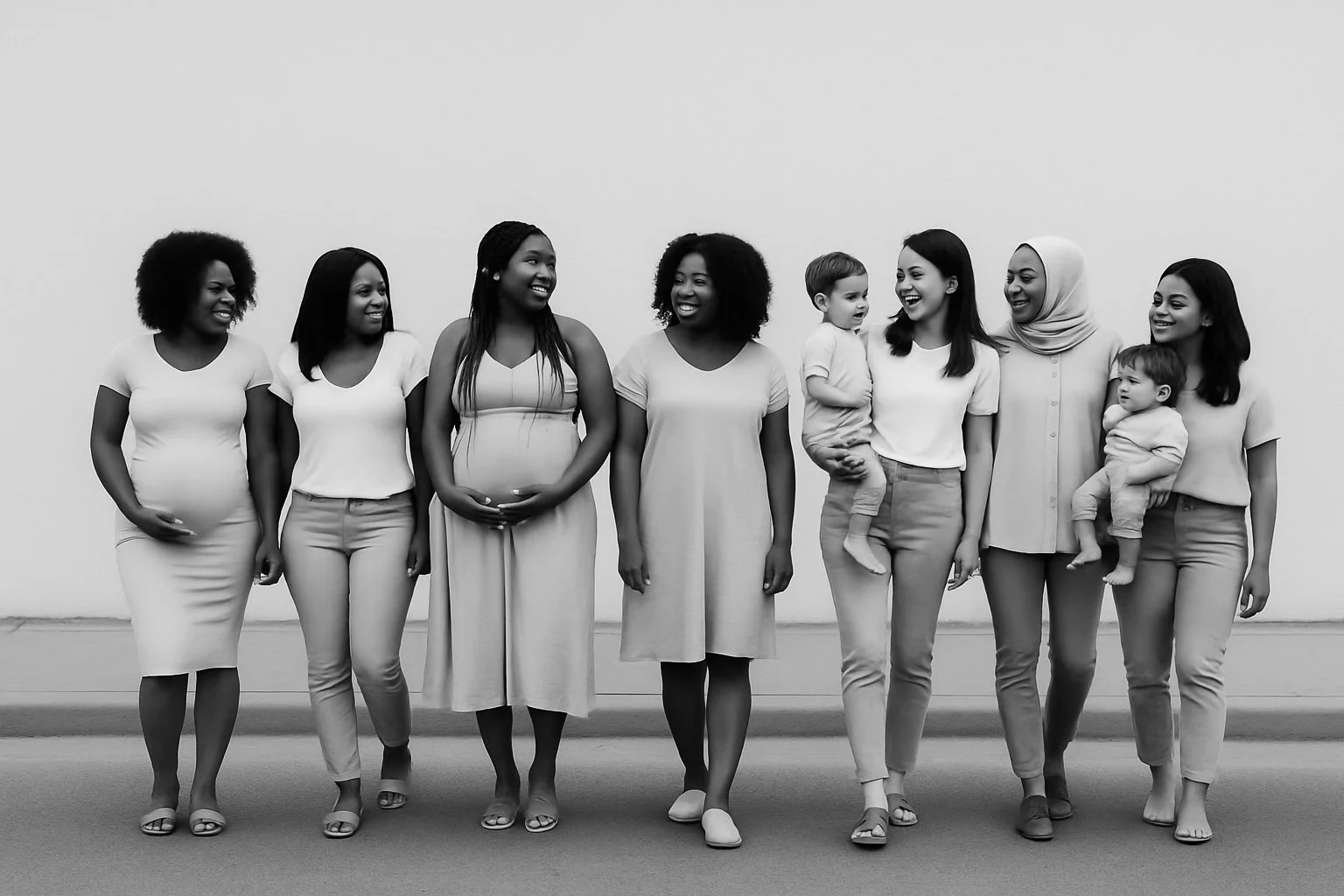 diverse group of mothers walking together with their babies representing the Mama Mentality a supportive motherhood community