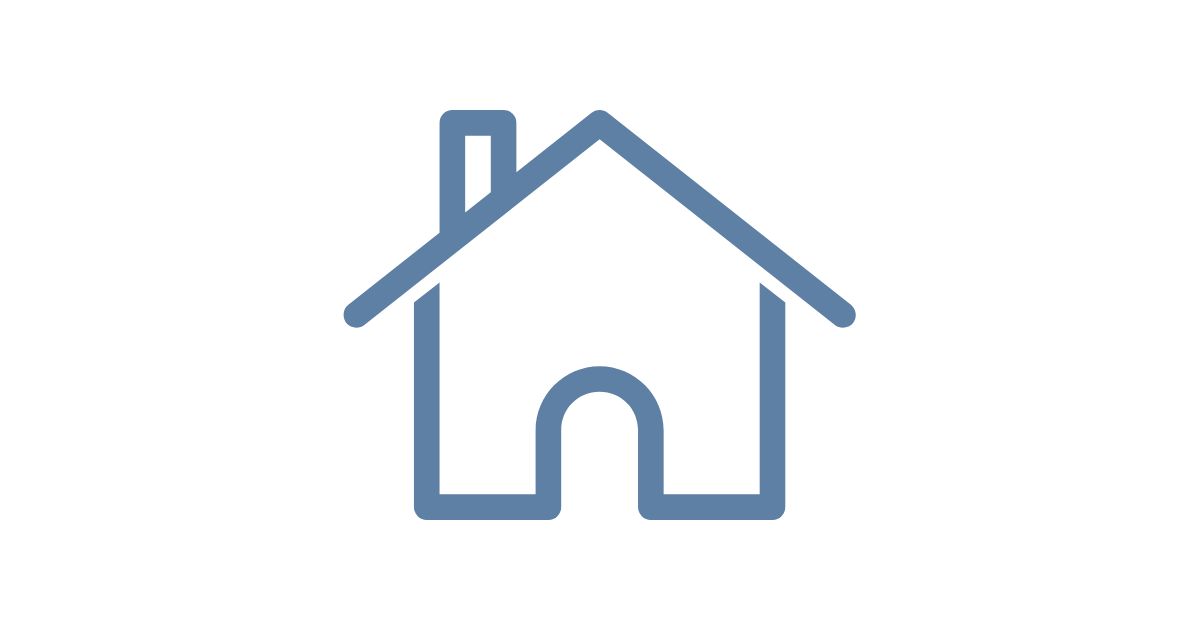 Simple outline of a house with a pitched roof and a chimney