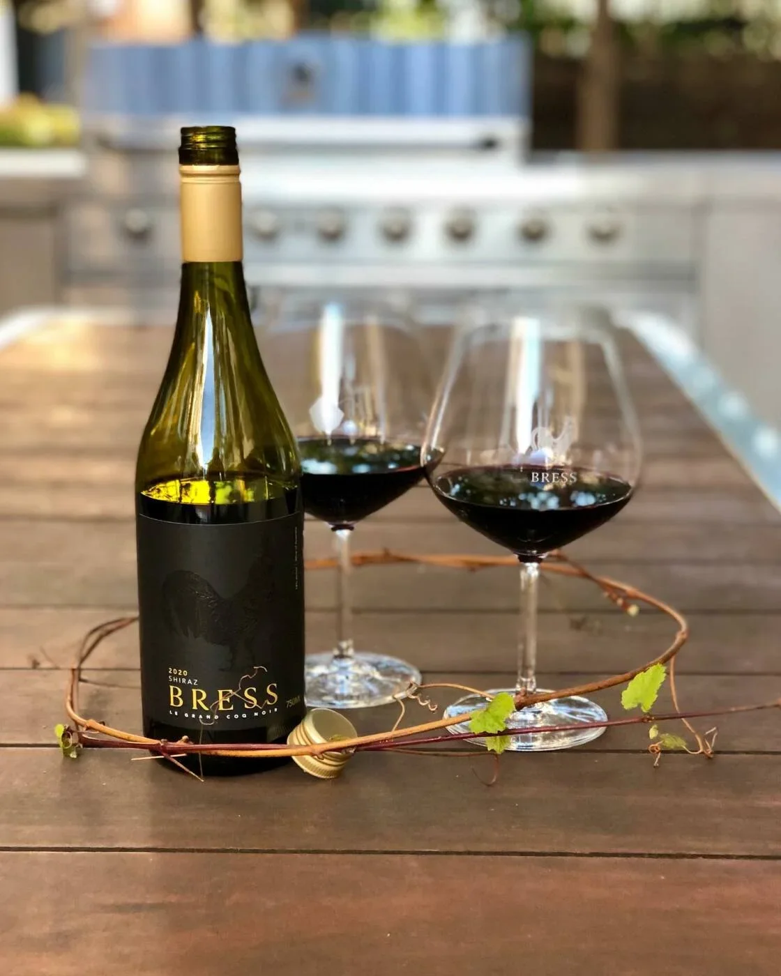 Bress wine on a barrel.webp