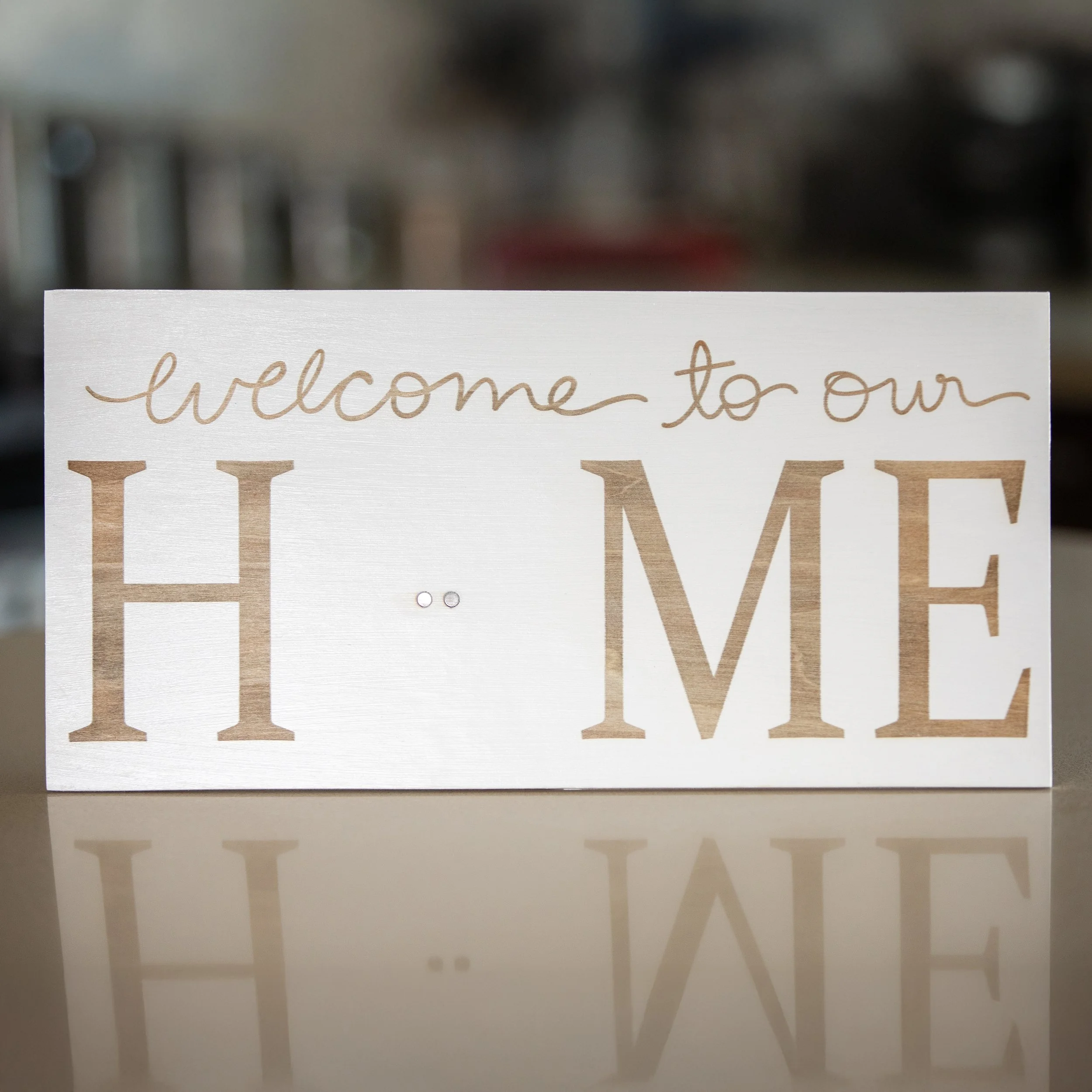 Welcome To Our Home Sign with Stand