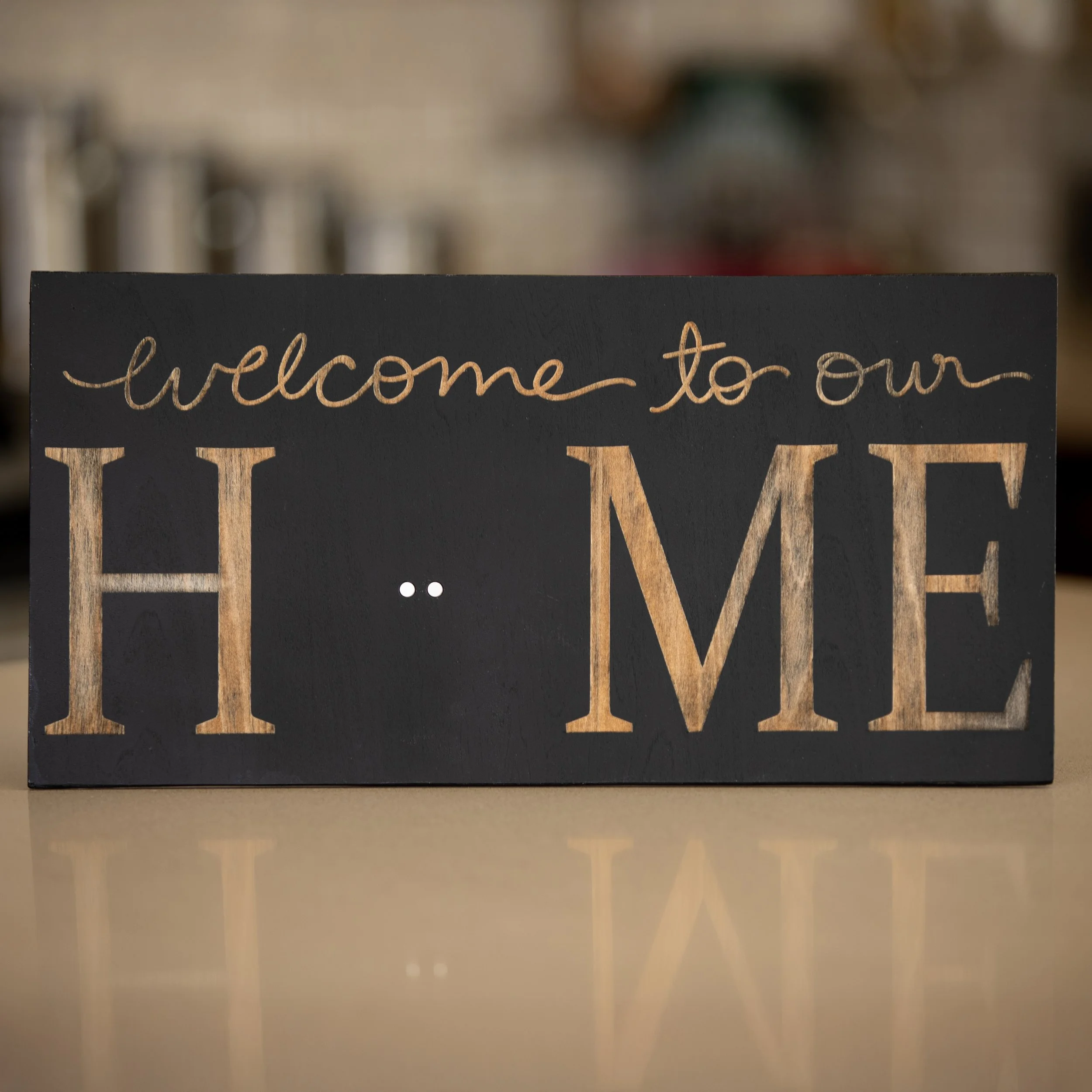 Welcome To Our Home Sign with Stand