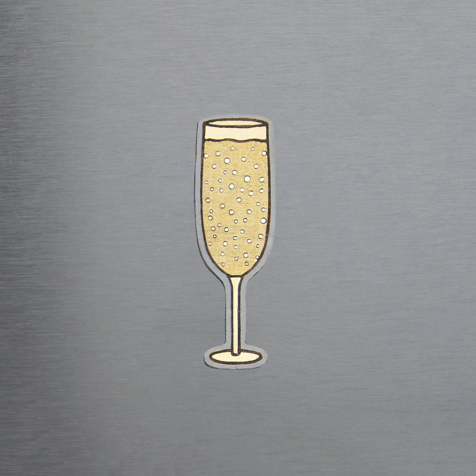 Champange Glass Fridge Magnet
