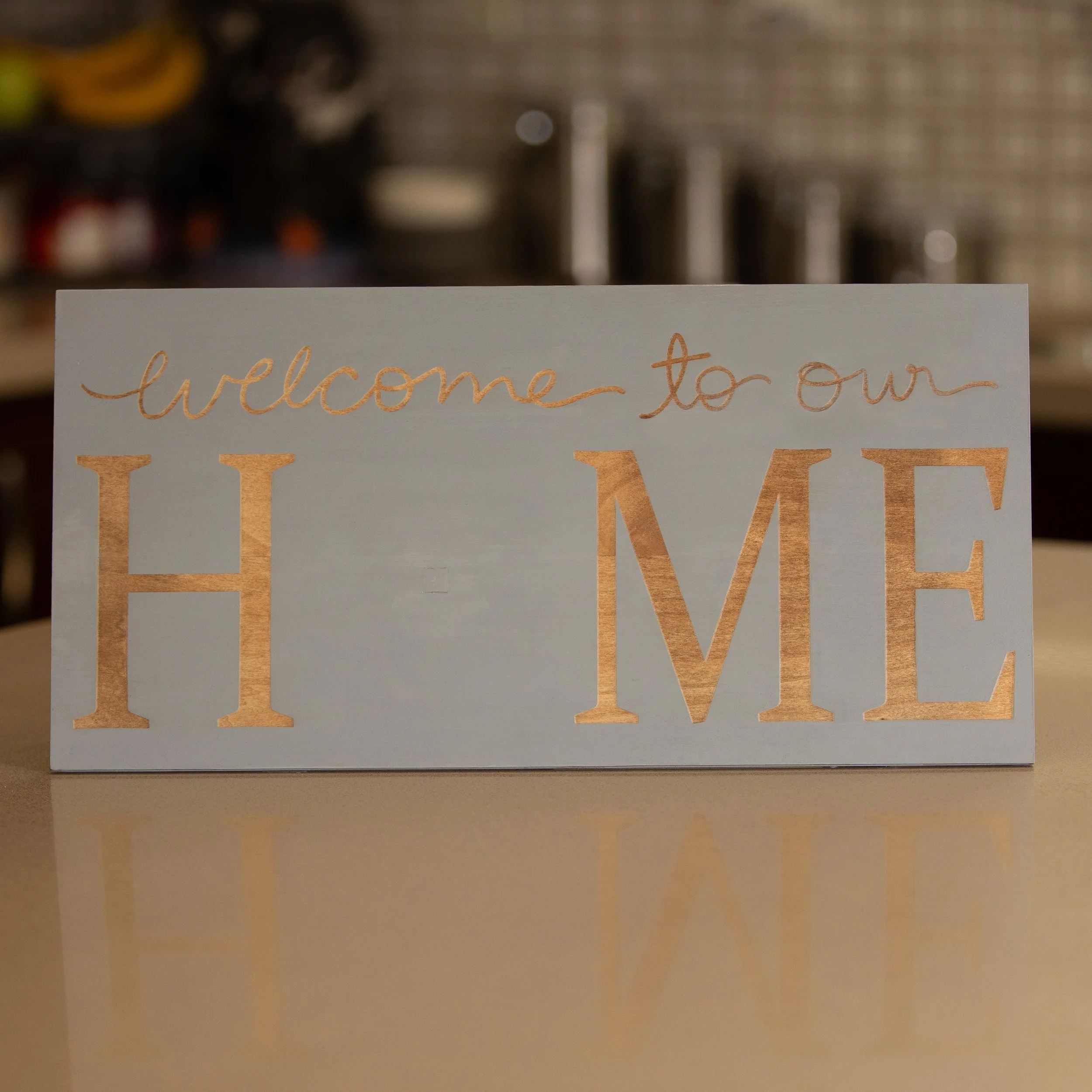 Welcome To Our Home Sign with Stand