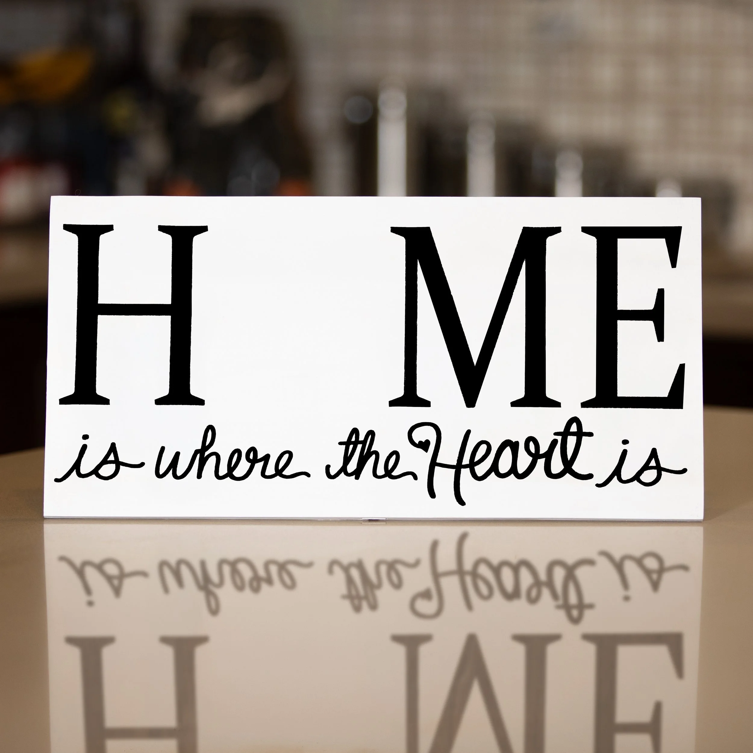 Home is where the Heart is Sign with Stand