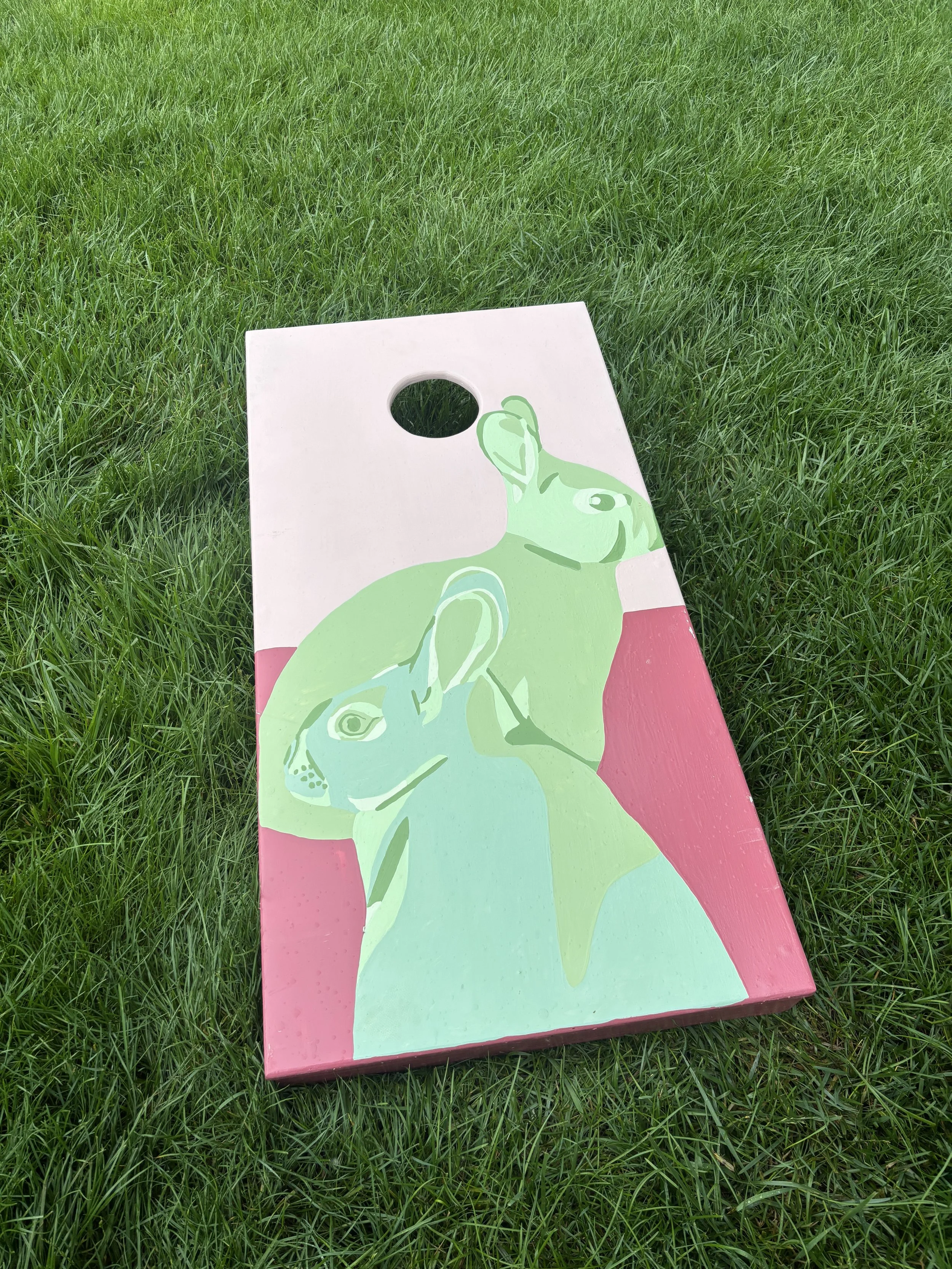 Custom Cornhole Boards, in collaboration with Little Bird's Artwork