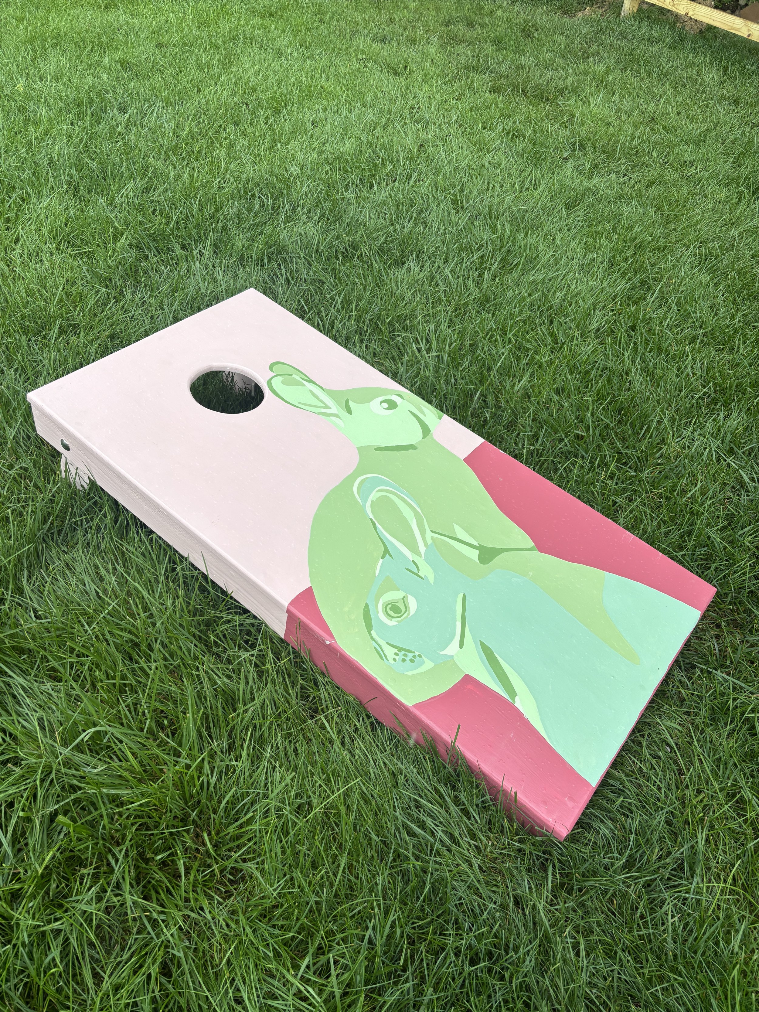 Custom Cornhole Boards, in collaboration with Little Bird's Artwork