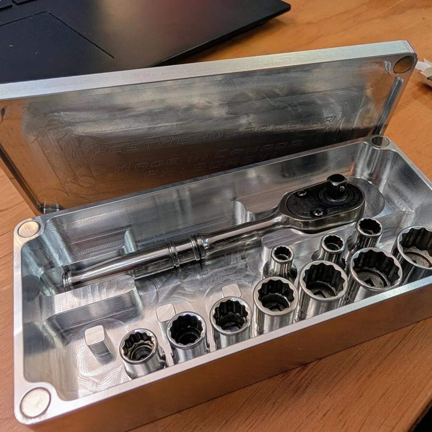Had a little spare time and whipped up a box for my 1/4" dr set #snapon #snapontools #edcgear #tools #billet