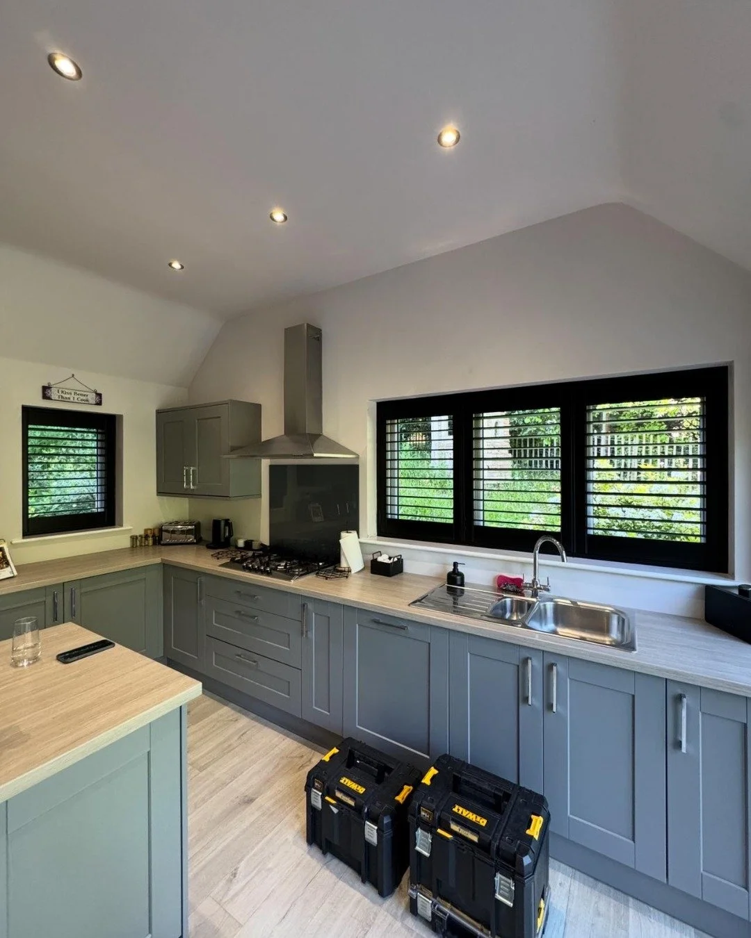 A bold finish for modern kitchens.
These black shutters contrast perfectly with soft grey cabinetry &mdash; stylish, practical and easy to keep clean.
📞 +44 7547 514013
✉️ hello@trinityshutters.co.uk
🌐 trinityshutters.co.uk
💬 DM to request your fr