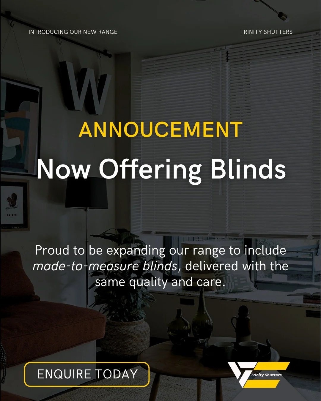 We&rsquo;re excited to announce that Trinity Shutters now offers made-to-measure blinds alongside our signature shutters 🙌

Whether you&rsquo;re upgrading your home or working on a full project as a developer, builder or designer, we can now support