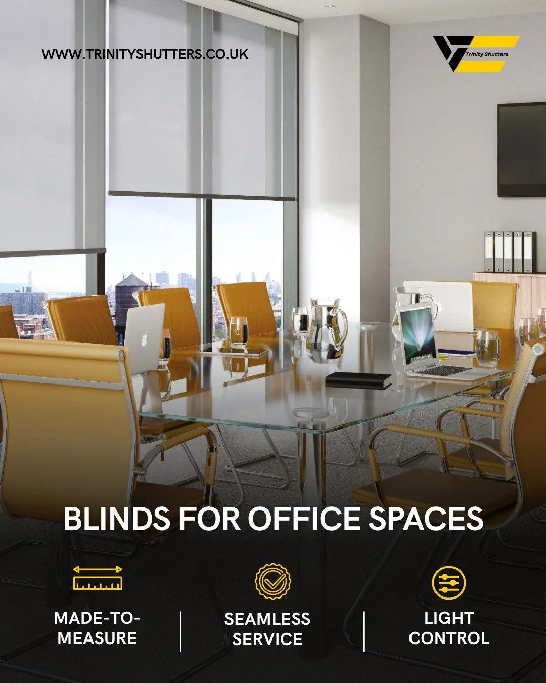 Creating the right working environment starts with the details.💻

Well-fitted blinds help reduce screen glare, control natural light and create a more comfortable space to focus, whether that is a busy office or a home workspace. A simple upgrade th