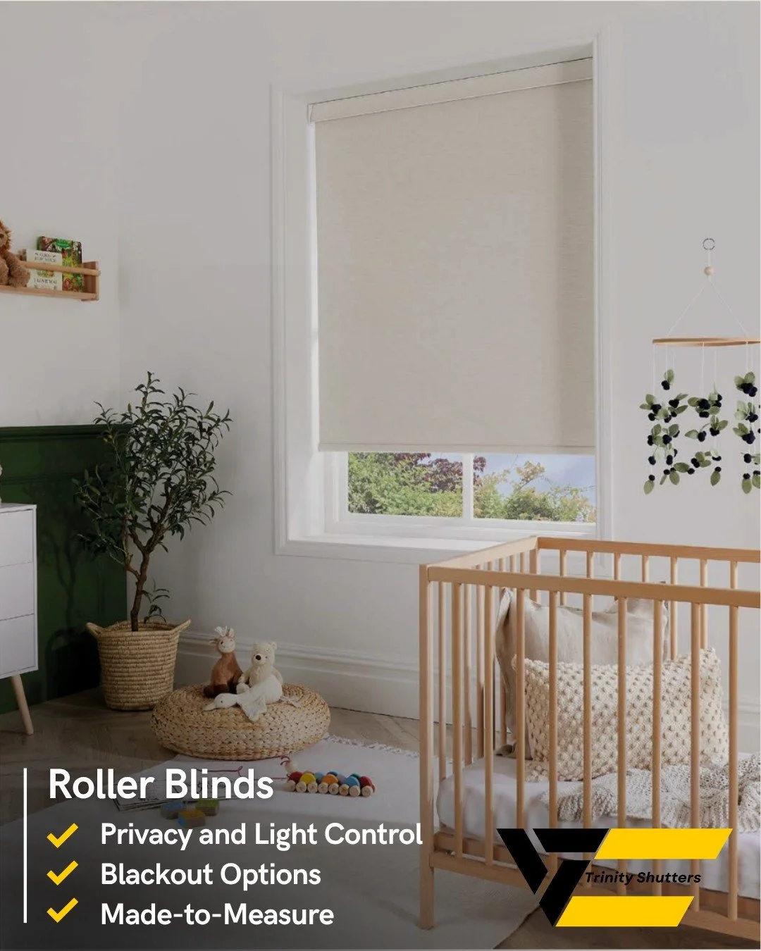 Creating a calm and comfortable space starts with the right window furnishings 🤍

Roller blinds are a practical choice for children&rsquo;s rooms and nurseries, offering privacy throughout the day while helping manage natural light for naps, early m