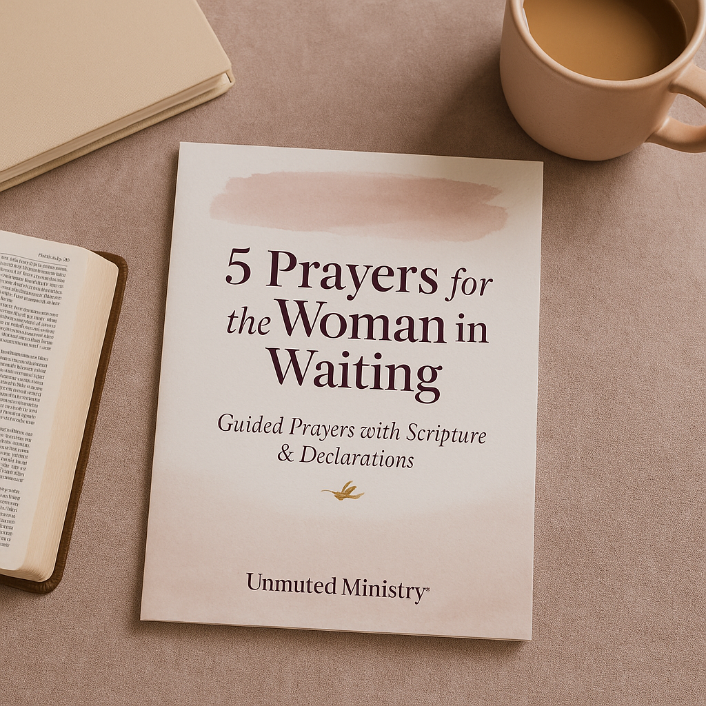 5 Prayers for the Woman in Waiting is a faith-filled resource designed for women navigating seasons of waiting — waiting on healing, answers, restoration, or direction. Each prayer is paired with a powerful Bible verse, heartfelt declaration, and spa
