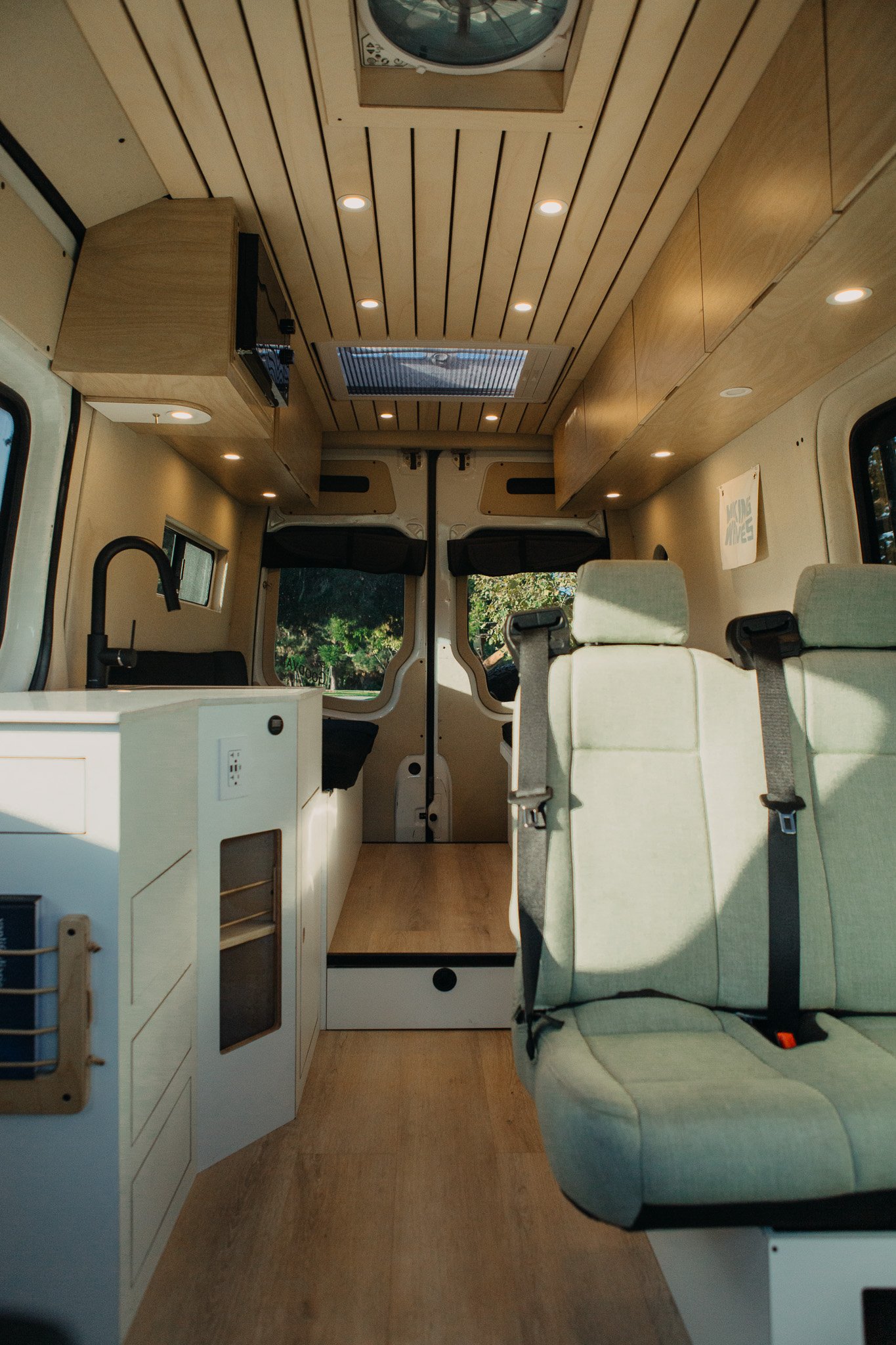 Example of The Good Van's sprinter van custom interiors