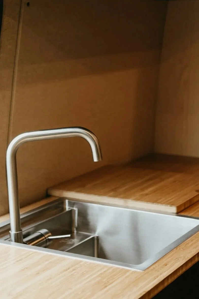 Sink showcasing example of van water system install