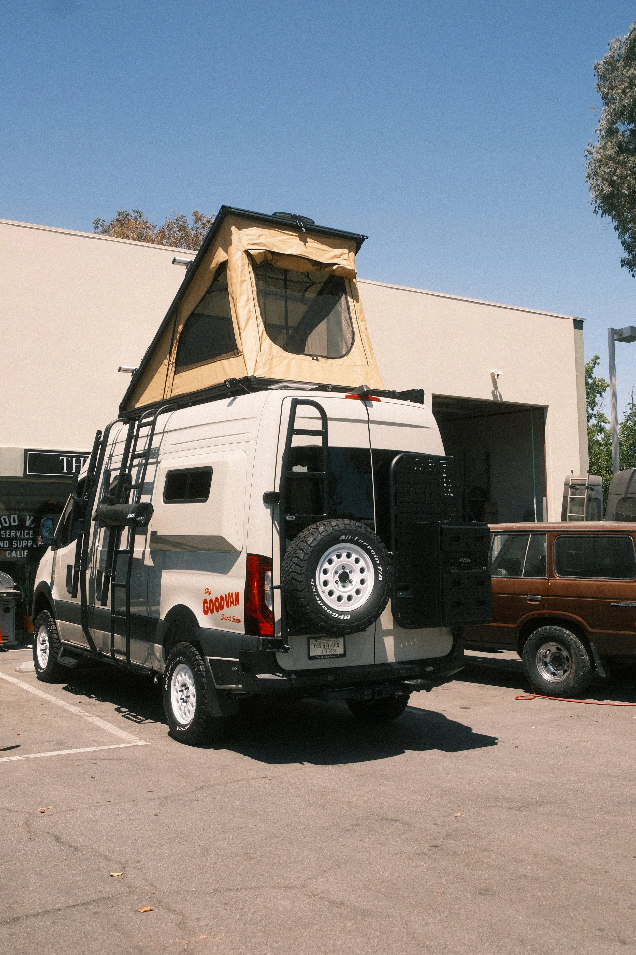 Super pacific roof top tent installed by The Good Van Supply Co