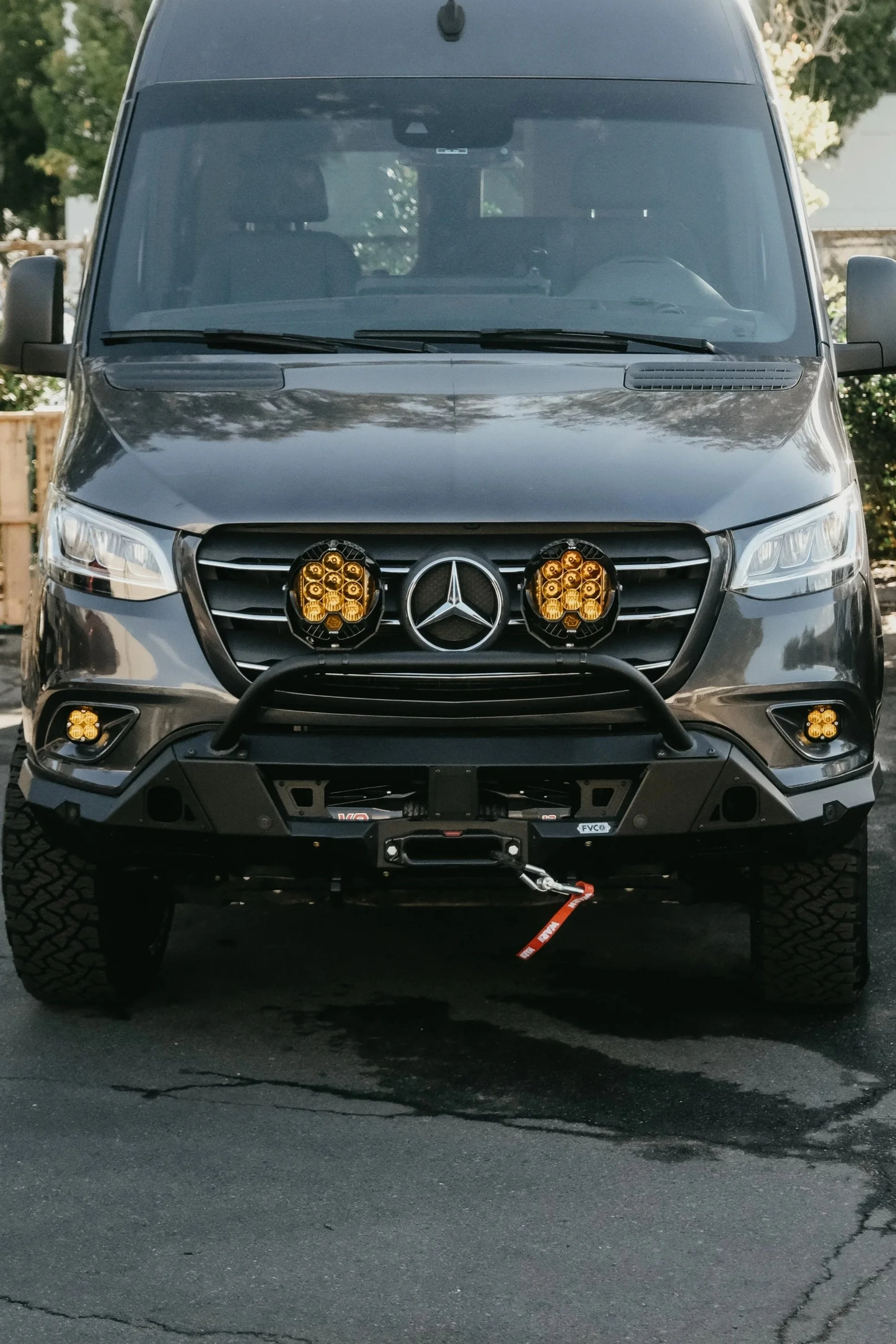 Sprinter van bumpers installed by The Good Van Supply Co