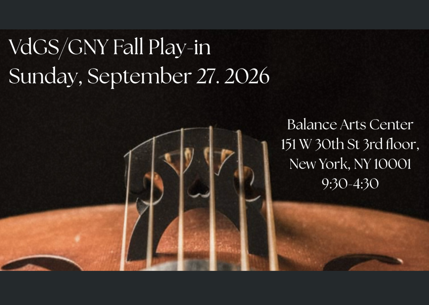 The VdGS/GNY Fall Play-In