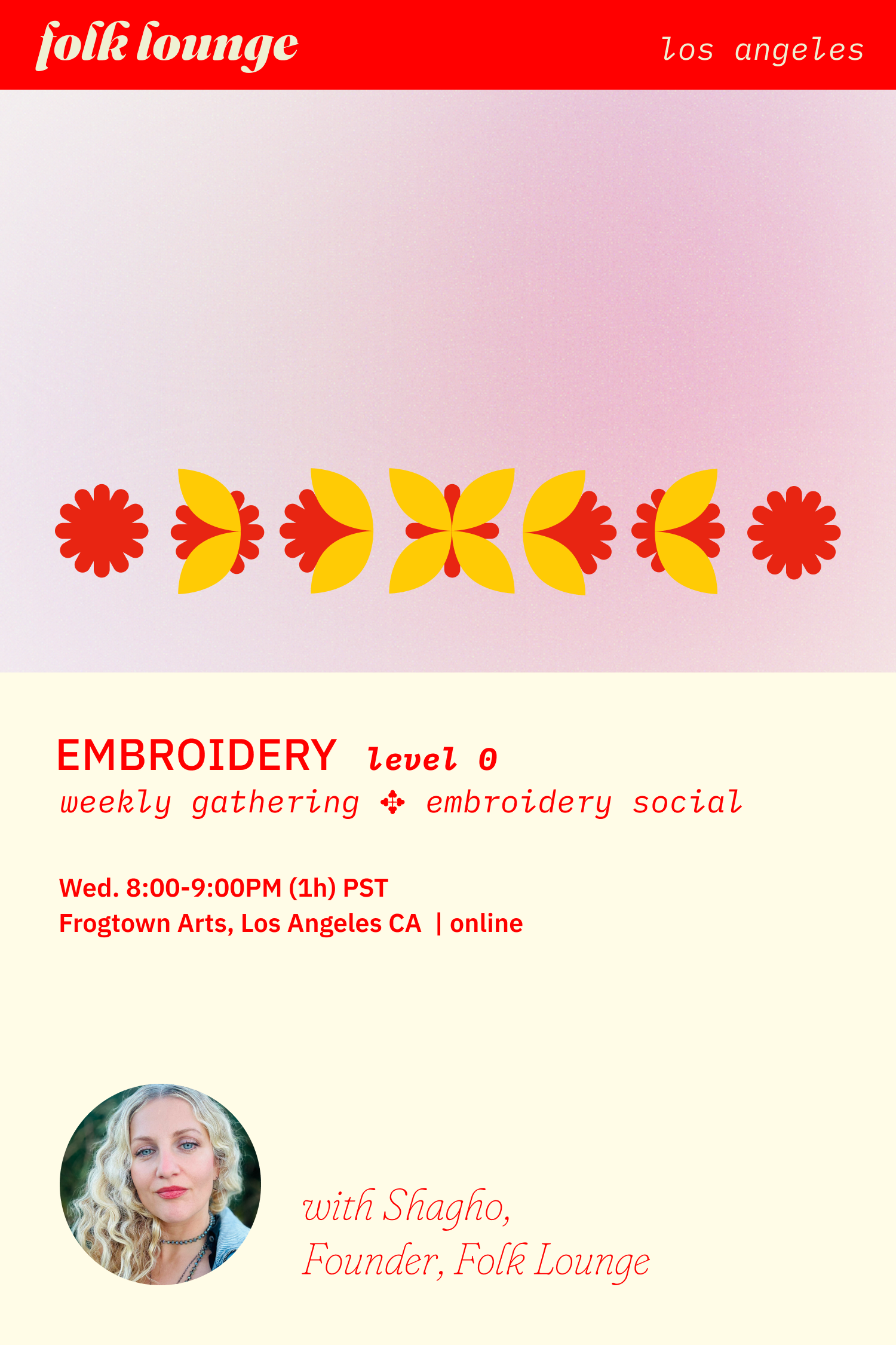Hand Embroidery Group Class Level 0 ✥ Embroidery Social