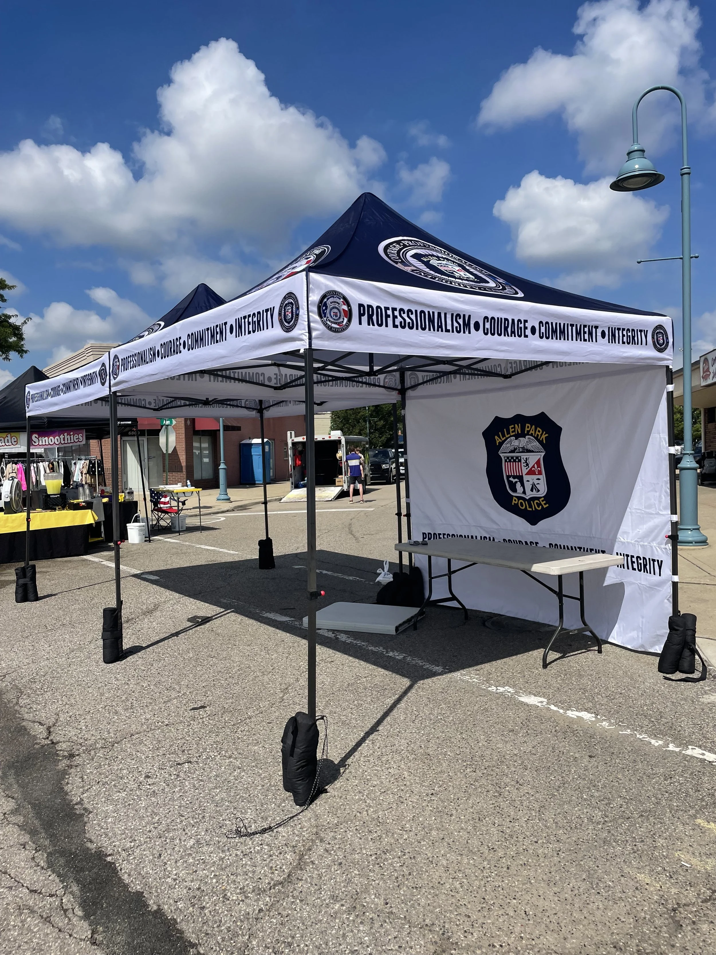 Branded tents, banners, table throws + booth gear