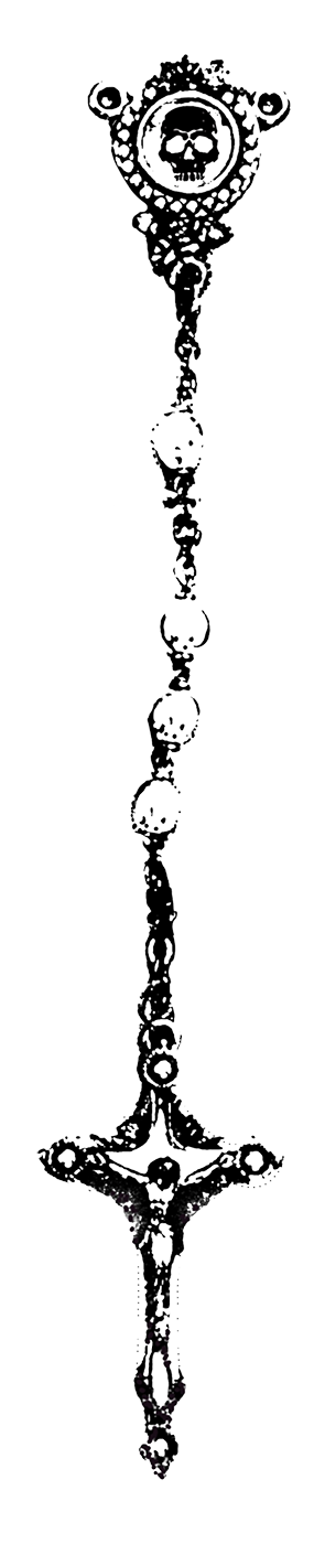 skull cross rosary.  Unique Flash Tattoo - vintage antique contrast blackwork fine line architectural  Art Nouveau Baroque  bold illustrative style collage rococo contemporary abstract NYC based