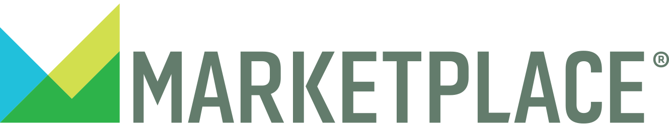 Marketplace logo with a stylized checkmark in blue, yellow, and green, next to the word 'MARKETPLACE' in green and gray text.