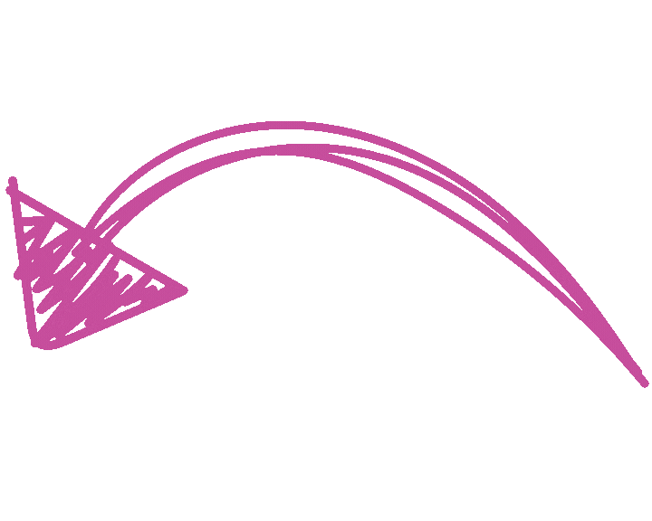 Pink background with a faint illustration of a rainbow and a small triangular shape, possibly a stylized logo or decorative element.