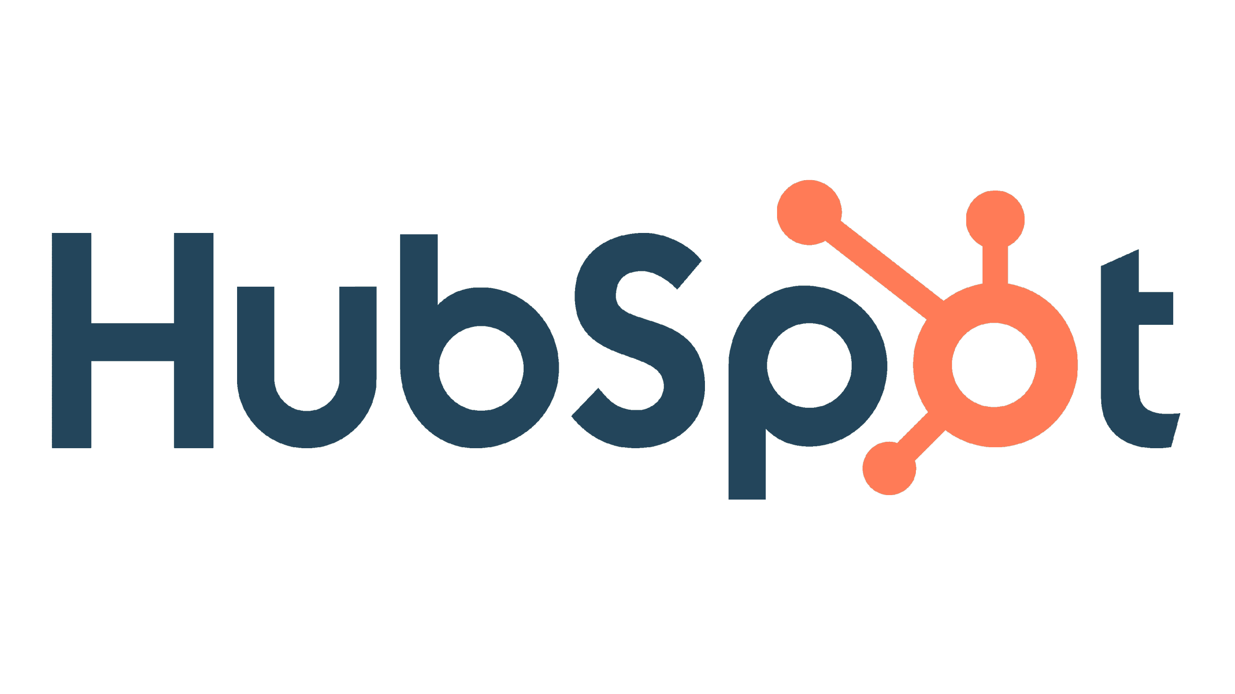 HubSpot logo with the company name in dark blue and an orange and dark blue stylized hub symbol.