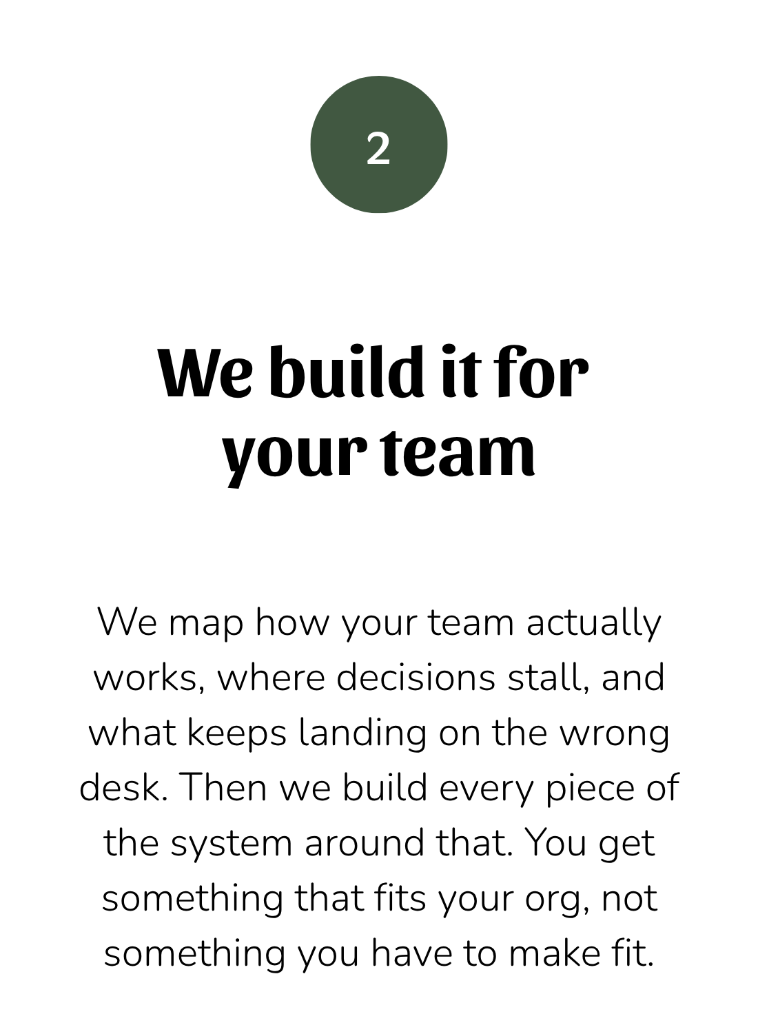 Step 2 - We build it for your team