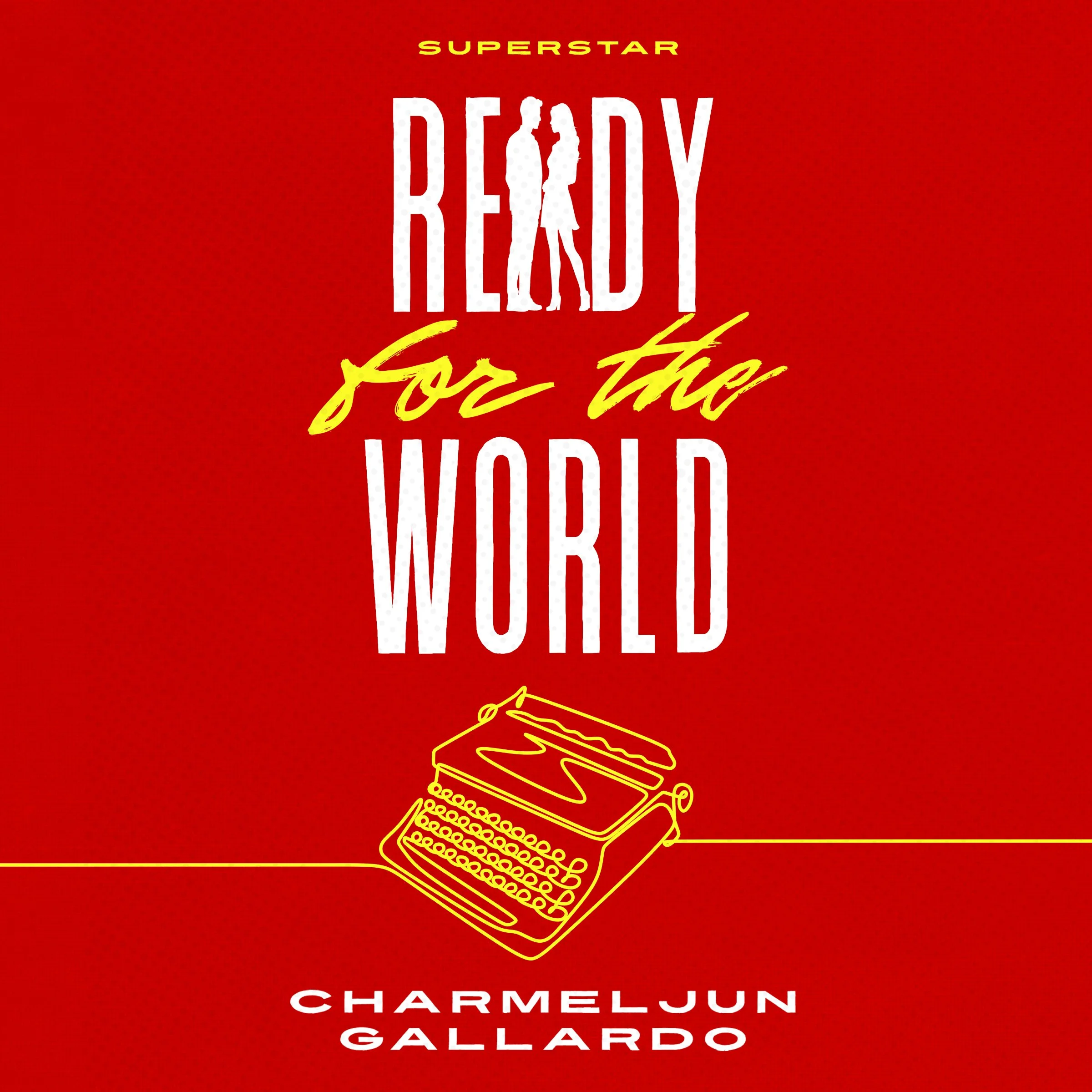 Superstar audiobook cover for Ready for the World book series for YA readers featuring teen couple and 1980's typewriter