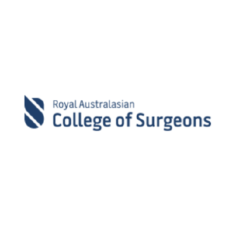 Royal Australasian College of Surgeons logo with blue emblem and text on a white background.
