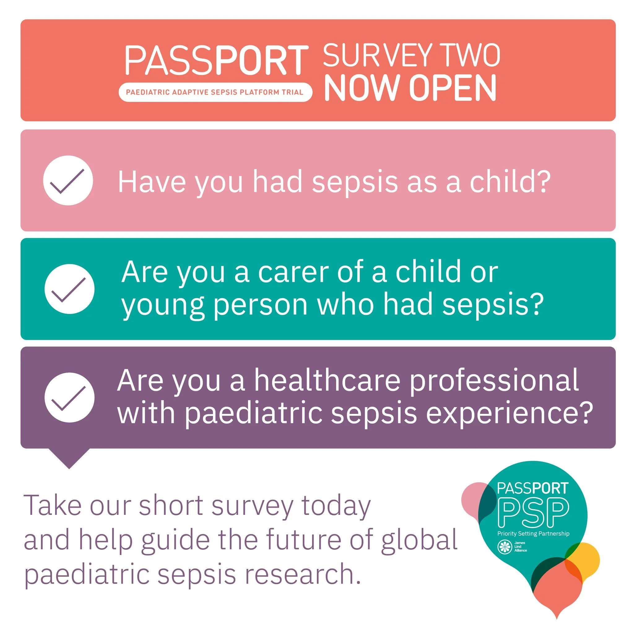 3.4 million children die from sepsis every year. Most are under five.
Help us decide which research questions matter most. Survey 2 is open to families, patients and healthcare professionals worldwide. Takes ~5 minutes.
🎈Link in bio.
