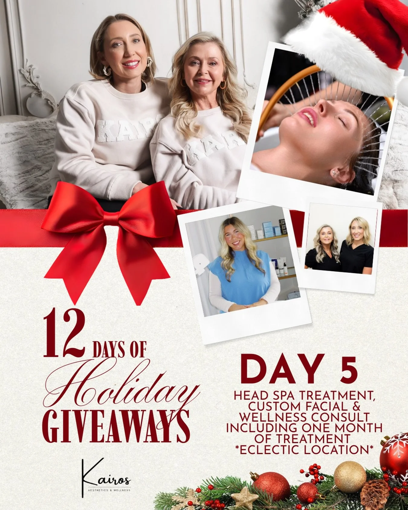 ✨🎄 Holiday Giveaway &ndash; Day 5 🎄✨

Day 5 is all about total reset + glow ✨
We&rsquo;re giving ONE lucky winner an ultimate self-care experience:

💆&zwj;♀️ Luxury Head Spa
✨ Custom Facial
🩺 Wellness Consultation
💉 PLUS your first month of trea