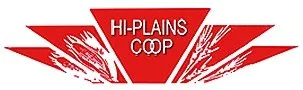 Hi-Plains Coop logo with red background and mountain graphic