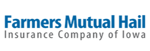 Farmers Mutual Hail Insurance Company of Iowa logo with blue and black text