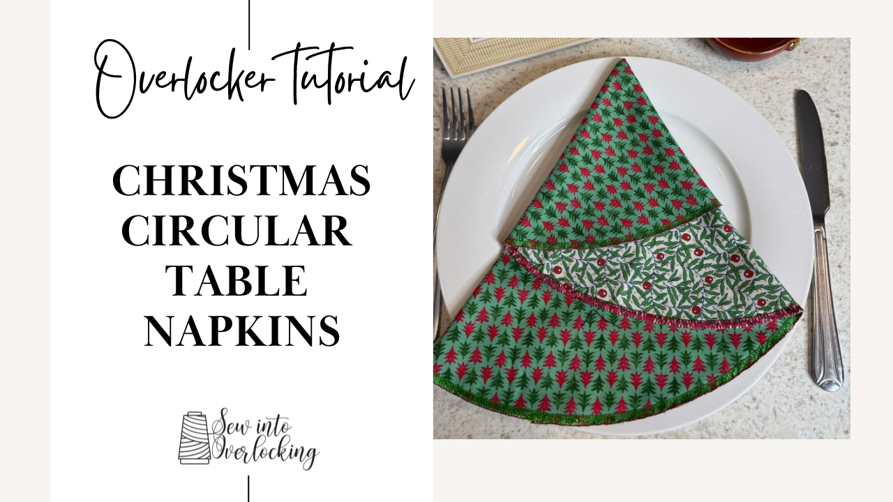Circular Christmas Napkins from the Serge with Confidence book