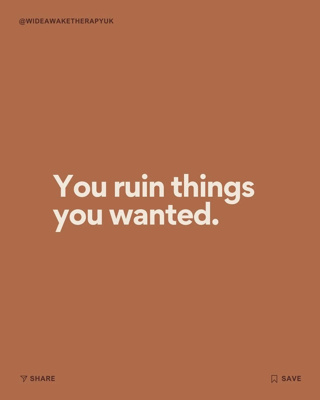 You ruin things you wanted, jobs, relationships, plans that looked good on paper.
Not because you&rsquo;re broken or reckless, but because &ldquo;good&rdquo; feels too fragile to trust.

If this is you, it&rsquo;s not self-sabotage so much as self-pr