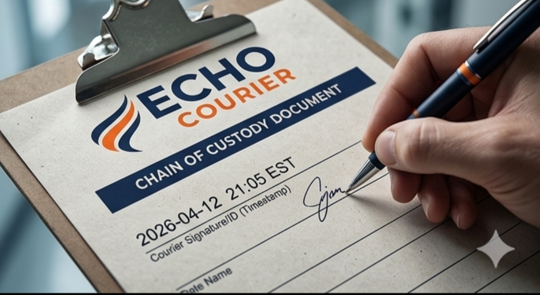 Echo Courier Chain of Custody Document being signed