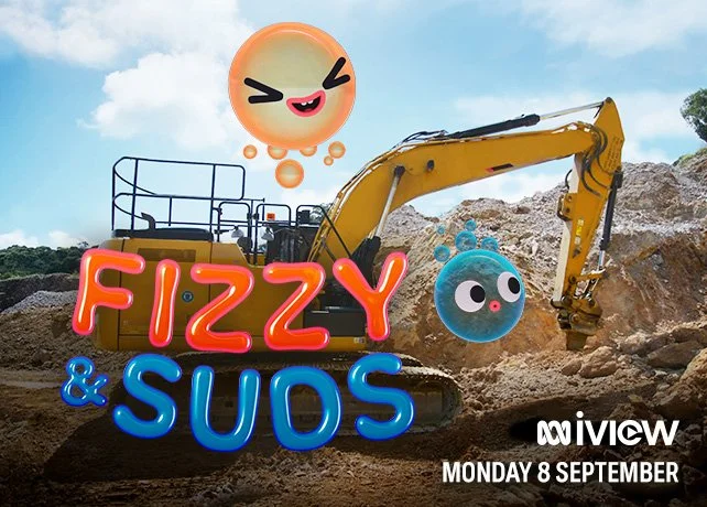 Fizzy and Suds playing with diggers