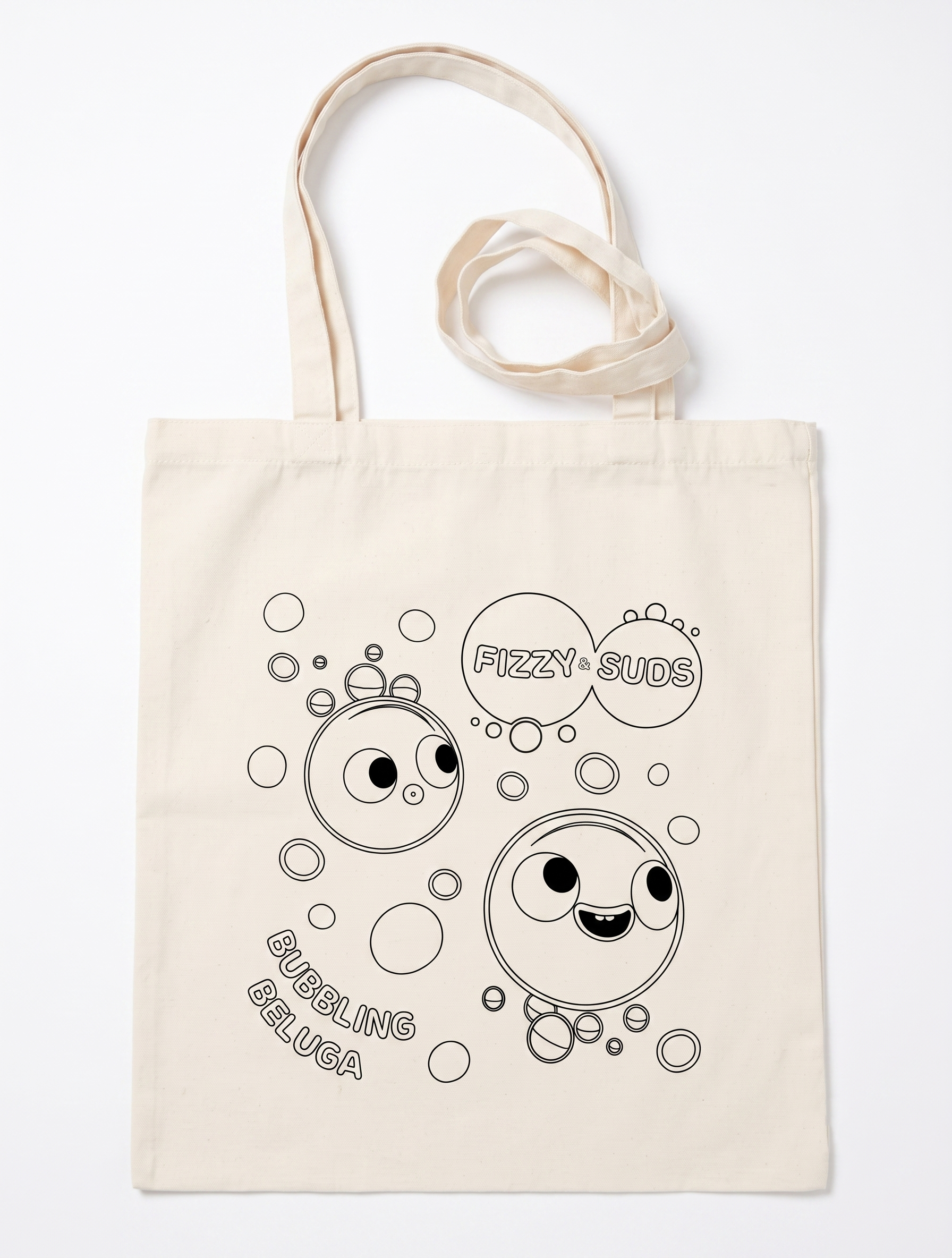 Fizzy & Suds Colour Me In Calico Tote Bag & Crayons Bundle
