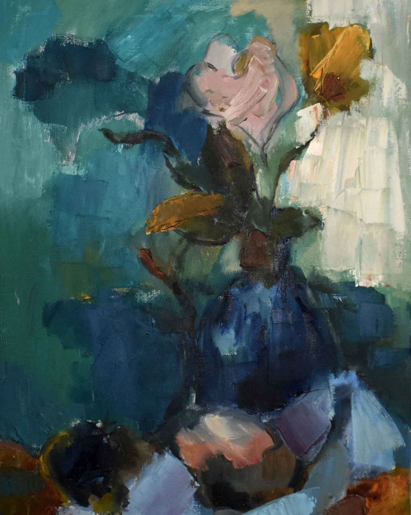 Moody blues 💙 💙 💙  Loose, expressive brushwork brings the drama. #vintageart #ruedesmuses