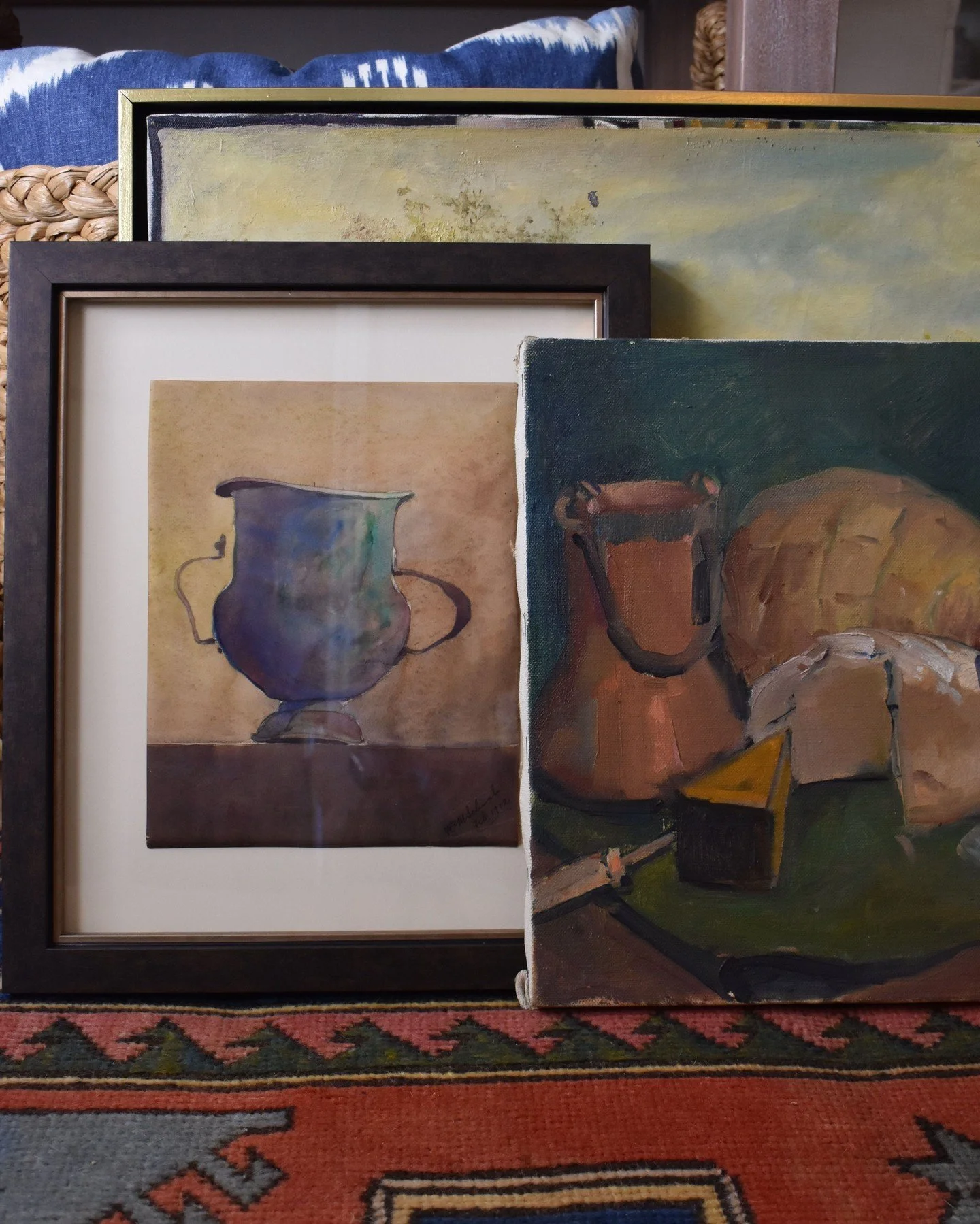 The still life never goes out of style. Throughout history, artists have turned to this composition for discipline and creativity. Simple objects, careful arrangement, 
quiet reverence for everyday abundance. 

Left:
Classical Urn
Signed: Wm Schwab F