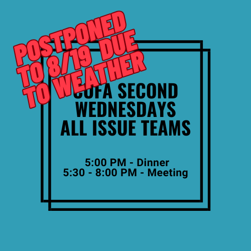 Postponed: CUFA All Issue Teams Second Wednesday