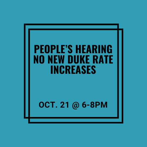 People's Hearing - No New Duke Rate Increases