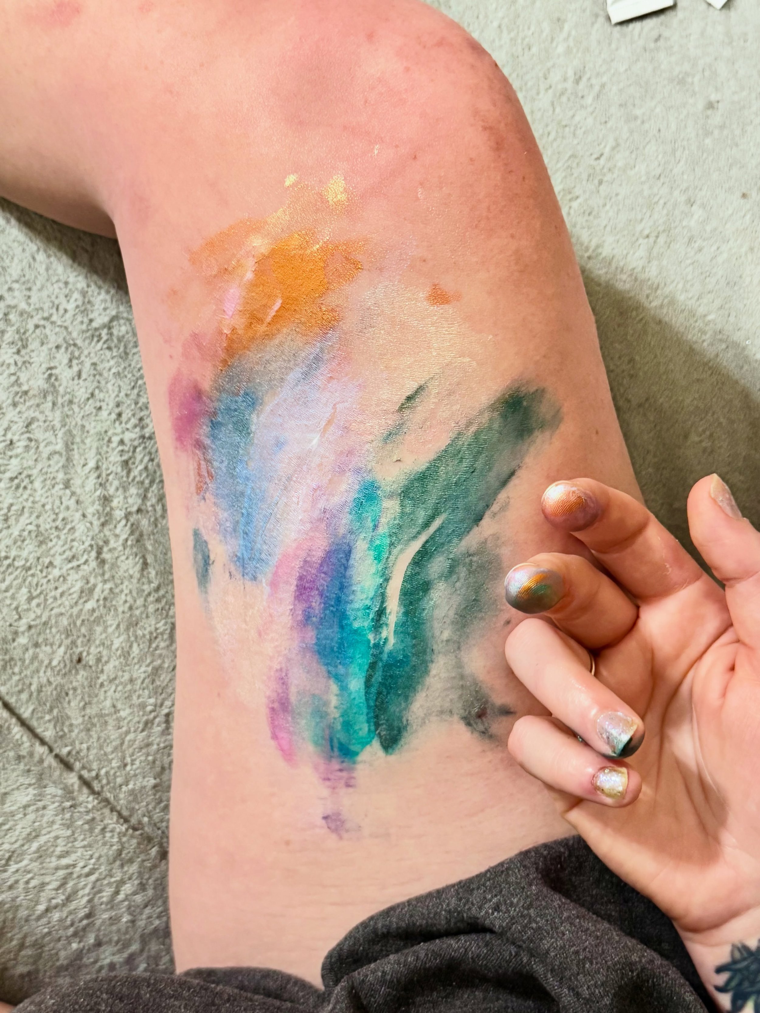 Found a bunch of super cheap acrylic iridescent paints today for some abstracted landscapes I&rsquo;m scheming up. Your girl likes shiny dawn-looking shit and feeling like a white moth.