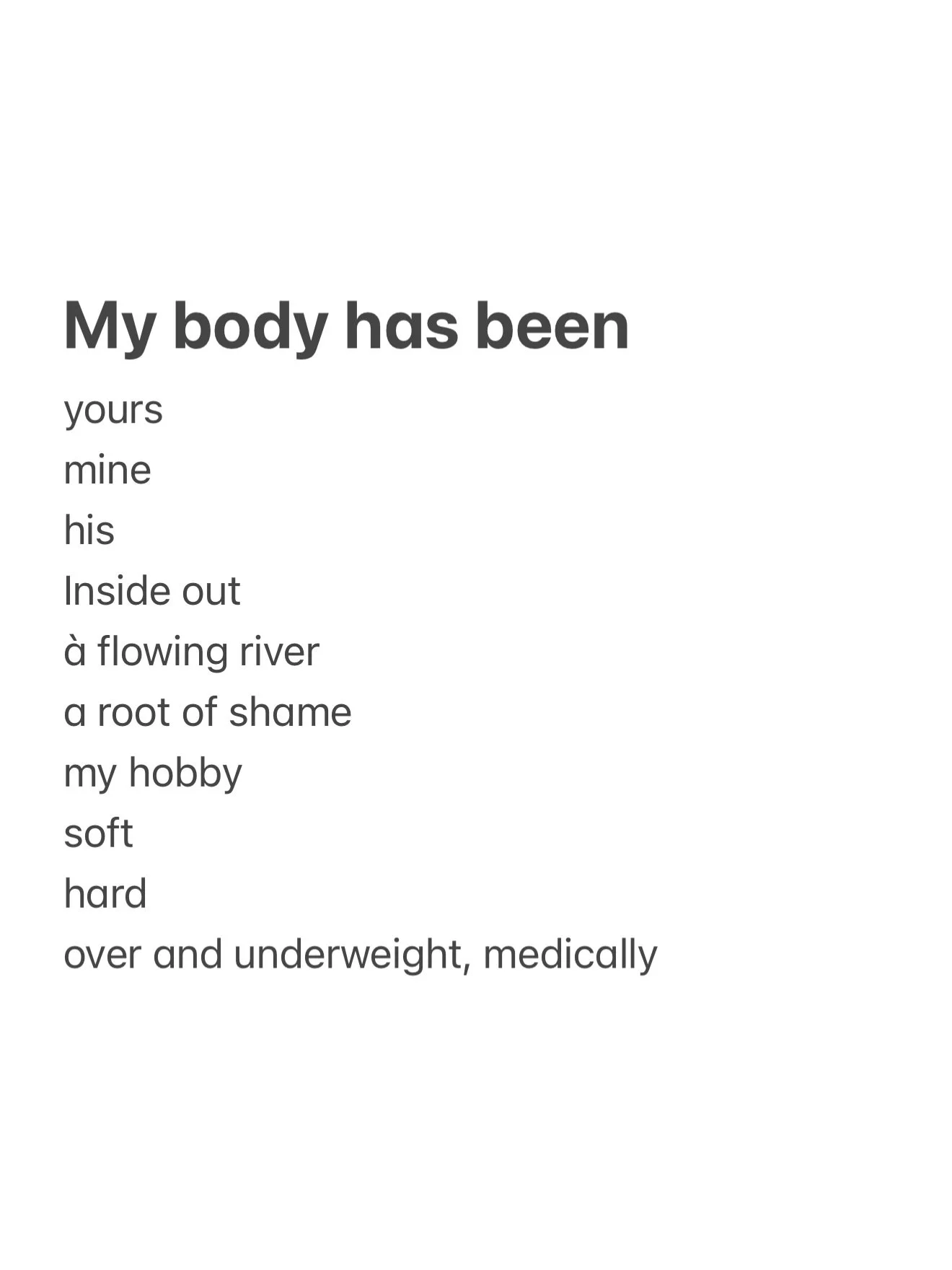 I made a list.